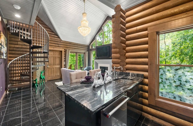 Paris Art Deco-Romanic-Opulent-Massage Chair-Sauna-Hot Tub-Kayaks-FireTable