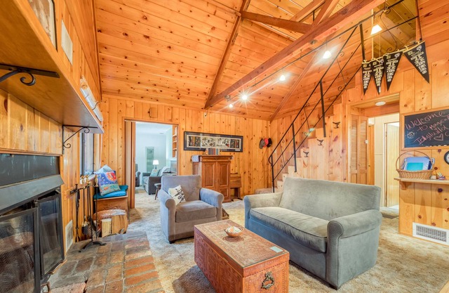 Peaceful dog-friendly cabin with deck, forest & mountain views, & private grill!