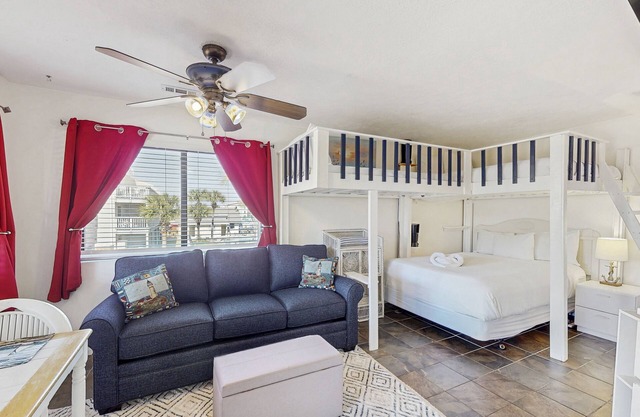 Peaceful studio beach condo with shared pool & full W/D