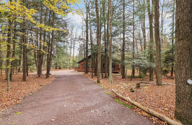 Private Pocono Chalet on cul-de-sac with Fireplace, Firepit, Lake Access, Deck