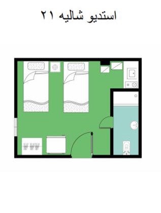 R1 CH21 studio 2 beds poolside garden terrace Green Beach