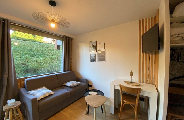 Renovated studio for 4 with terrace and parking, Crest-Voland
