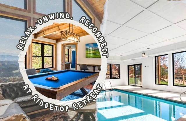 Ridgetop Fall Retreat | Theater, Pool + Hot tub