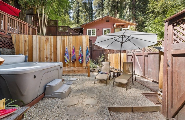 Salmon House is incredibly family-friendly! Hot tub! Games! Walk to River! Woof!
