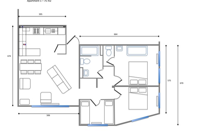 Spacious apartment with option of facilities and meals in Chalet-Hotel complex