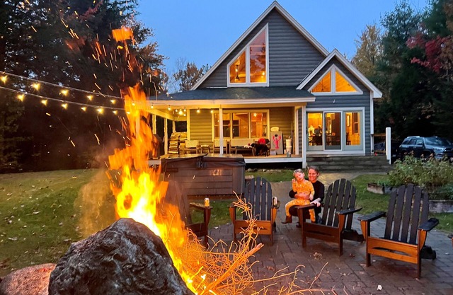 Spacious Maine Mountain Escape – Sleeps 15, Hot Tub, Ping Pong & Trails