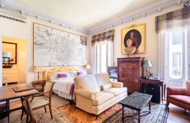 Spain at the Casa de Madrid - 2 balconies and joyous high ceilings.