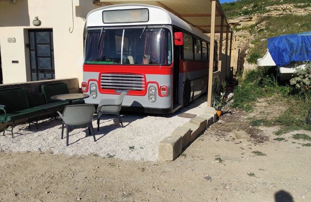 Stay on a vintage 1974 Maltese bus in Xaghra