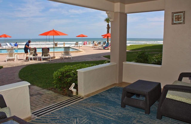 Steps to south pool deck, pool and ocean from this ground floor, three bedroom, three bath sleeps 8.
