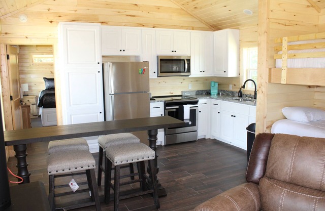 Stone Cabin with Hot Tub & Spectacular View at God's Country Resort