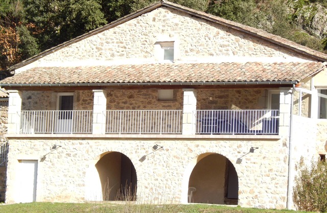 Stone house panoramic view of the Ladenne peak and the tanargue massif