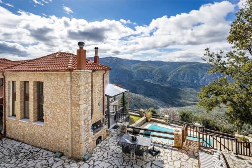 Stone Villa Retreat with Private Pool in Arachova