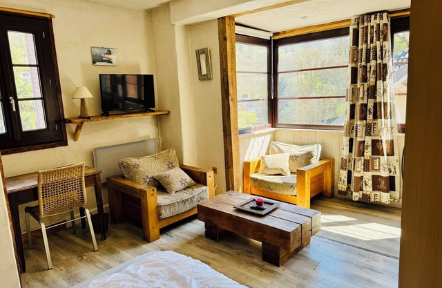 Studio rental with closed kitchen near spa center