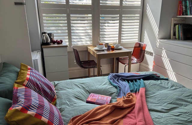 Stylish sunny studio with steam shower bathroom