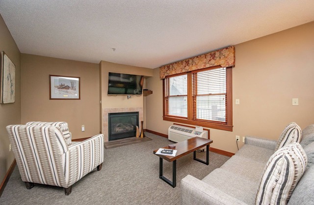 Suites at Silver Tree A204: Studio Standard View Suite with Fireplace & Private