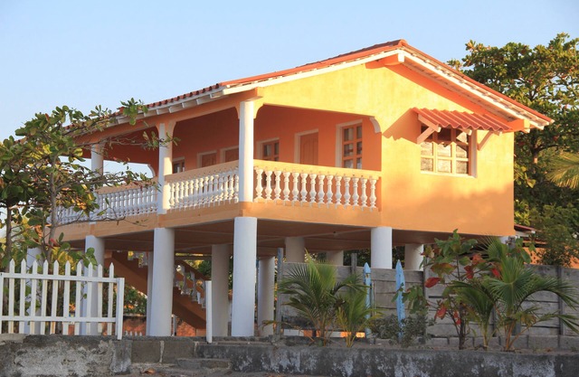 Sunset waves. In Front of The House Lies One of The Best Waves In Nicaragua.