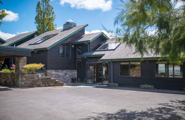 superb panorama of Lake Rotorua in design lodge