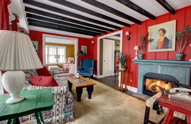 Tannery Brook Cottage: Terraced Garden with Patio, Cascade and Fire Pit.