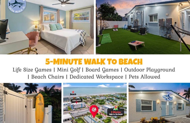 The Shark Tank: Margaritaville, Steps to Beach, Shops & Downtown Cocoa Beach