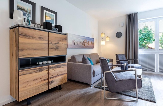 Tolles Ferienapartment Nahe der Ostsee mit Terrasse, Spielplatz und Saunabereich - Aparthotel
