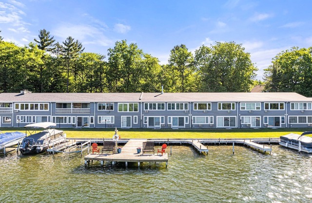 Torch Lake, a Short Boat Ride Away from this Clam Lake Efficiency Condo