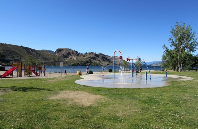 View/Walk to sandy Skaha Lake beach + rest at Christie Memorial Provincial Park