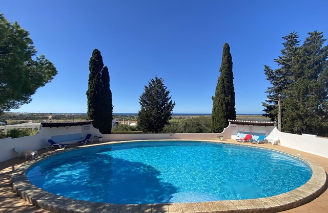 Villa with seaview sunset terrace + tennis + pool by nature reserve/golf course