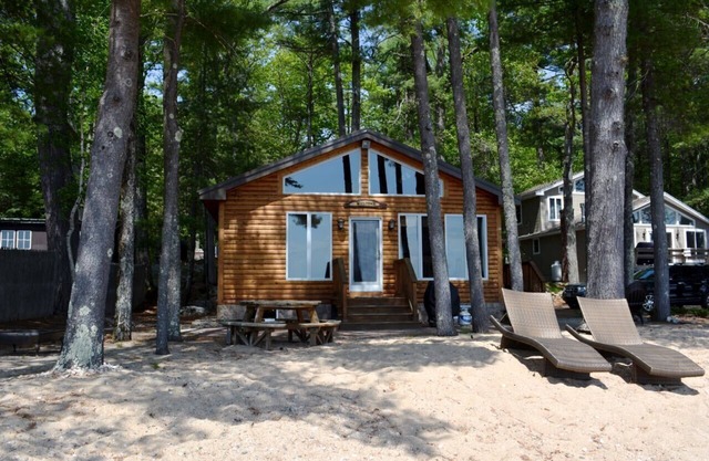 Waterfront cabin with private Sebago Lake Beach