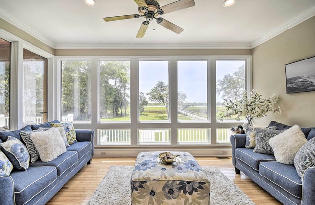 Waterfront Sunset Beach Escape w/Dock & Golf View