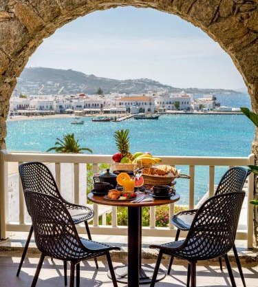 Yalos Hotel Sunset view Mykonos town private rooms