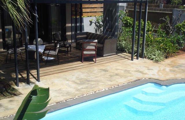 Your own villa with private pool in tropical garden.