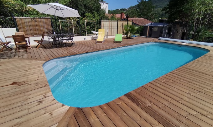 Lamalou-les-Bains House | 10mn from the spa, pleasant house for 6 people private swimming pool june to september