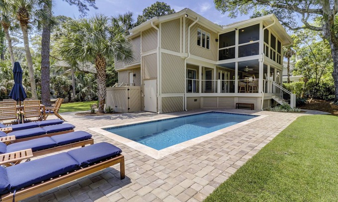 Oceanside House | 17 Green Heron - 3rd Row (93 yard walk) to the Ocean and a Private Pool