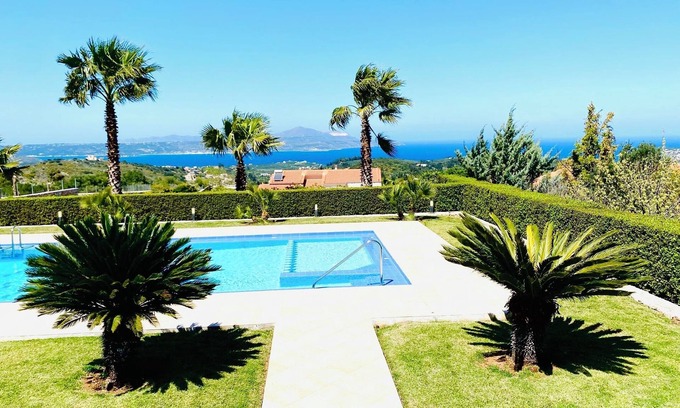 Douliana Villa | 3 bedroom villa with 50m2 private pool and fantastic sea and mountain views.