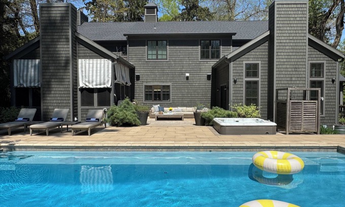 Lakeside House | 4 bdrm, 3.5 bath retreat w/pool, spa, large yard & fire pit. 5 min walk to beach