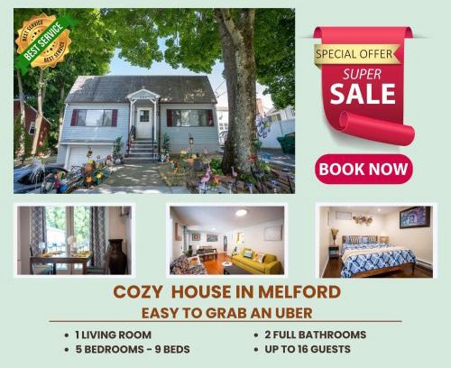 Medford Apartment | 597 - 5BR Medford - Cozy Stay near Stone Zoo