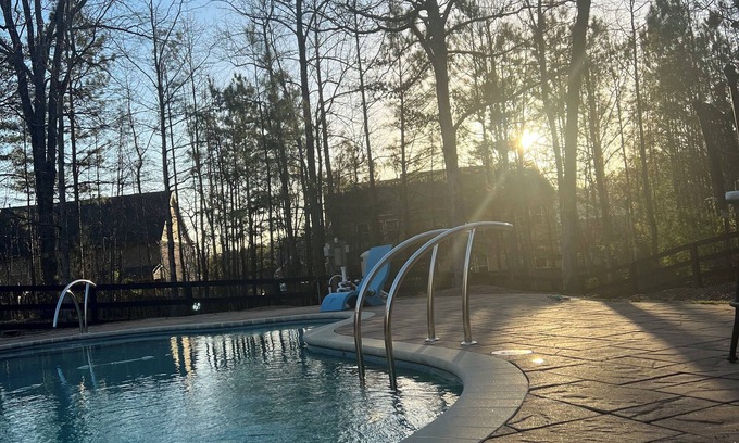 Flowery Branch House | 6-bedroom pool house near lake in Flowery Branch with fitness & game room