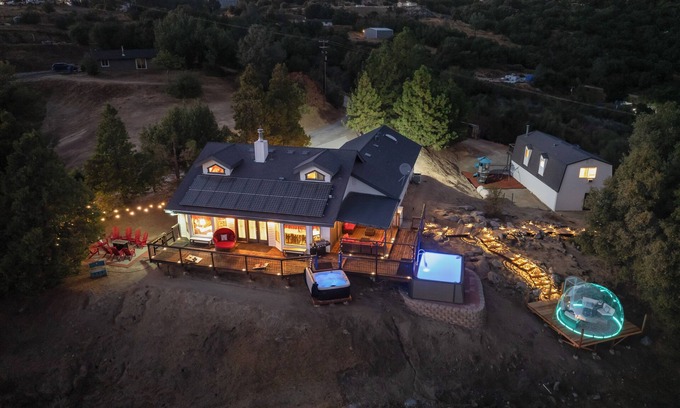Ahwahnee House | A cabin look house with Dome Room/Spa/Pool/View/Play Set/Game Room/FamilyFun