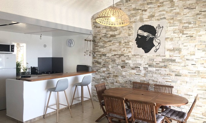 Marine de Saint Ambroggio Apartment | Air-conditioned terraced minivilla, terrace and garden, sea view
