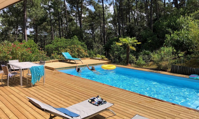 Lacanau-Ocean Villa | air-conditioned villa with private heated pool.