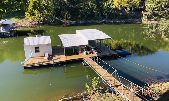 Jay House | All Decked Out! Grand Lake waterfront, boat dock and views. Drowning Creek.