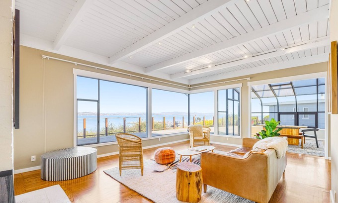 Tiburon House | Amazing bay-view home with large deck, sunroom, & fireplace