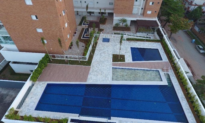 Parque Enseada Apartment | Apartamento Guaruja Enseada Mobiliado Varanda gourmet e lazer completo