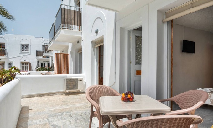 Kalymnos Town Apartment | Apartment 'Garden View No 6' with Mountain View, Wi-Fi and Air Conditioning