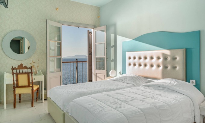 Massouri Apartment | Apartment 'Sapfo Double Or Twin Sea View' with Shared Garden, Wi-Fi and Air Conditioning