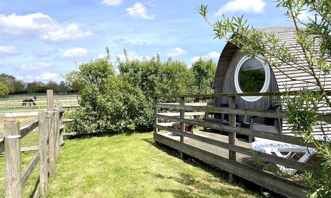 Brightlingsea Cabin | Armadilla 1 at Lee Wick Farm - cozy glamping for 2 adults with optional hot tub
