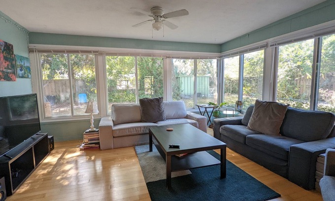 Bayou Oaks House | Art Haven Retreat - Open Plan Home with Sun Room and Fenced Yard