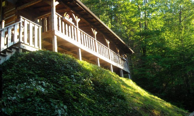 Chalet Village Ski Chalet | Authentic log home with hot tub, fireplace, fire pit and billiards !