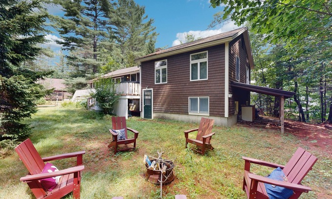 Sunday River Area Ski Chalet | Awesome mountain chalet with a hot tub, fire pit, and room for the whole family