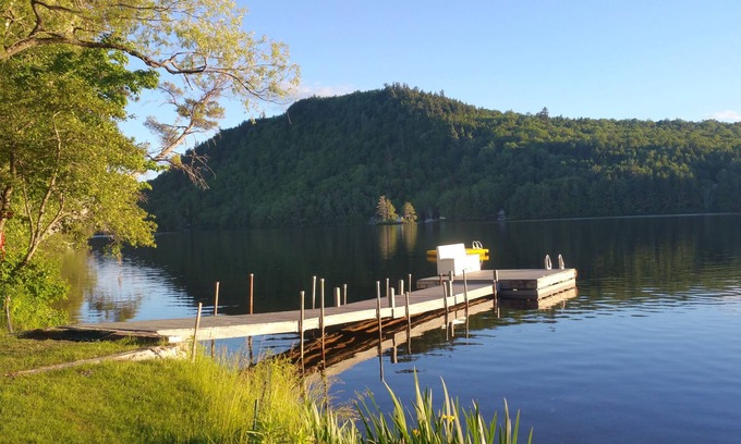 Bryant Pond House | Awesome unique home right on the lake with huge yard, hot tub near Sunday river